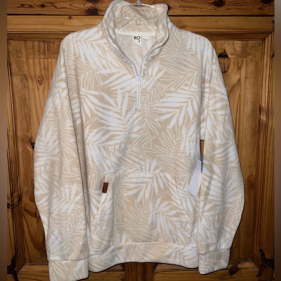 Roxy Polar Fleece Tapioca Palmy Days Pullover. Size Large. NWT - Picture 6 of 12